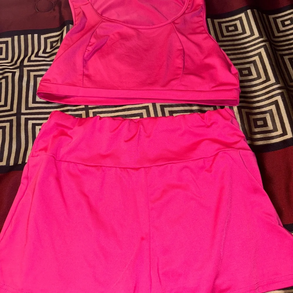 SHEIN Vibrant Fuchsia Three- Piece Active Set - Picture 2 of 8
